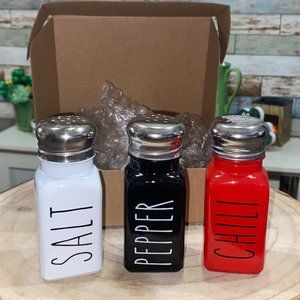 Kitchen Set - Salt, Pepper, & Chilli Shakers (LAST SET)